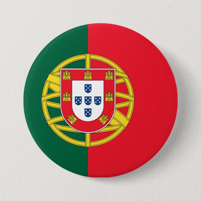 Macaron Rond 7,6 Cm Drapeau du Portugal (Devant)