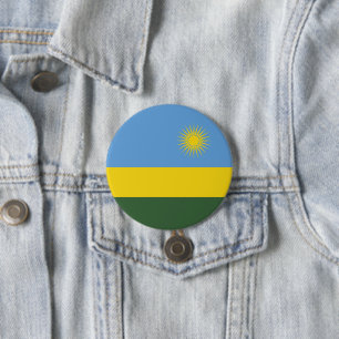 Macaron Rond 7,6 Cm Drapeau du Rwanda