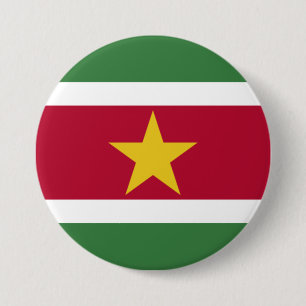 Macaron Rond 7,6 Cm Drapeau du Suriname