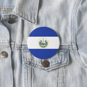 Macaron Rond 7,6 Cm Drapeau El Salvador