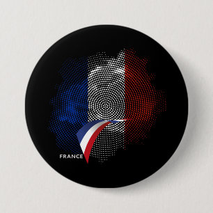 Macaron Rond 7,6 Cm Drapeau français