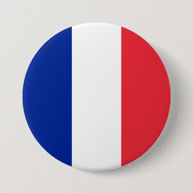 Macaron Rond 7,6 Cm Drapeau français (France) (Devant)