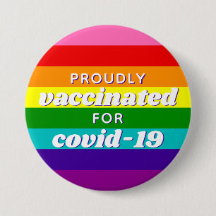 Macaron Rond 7,6 Cm Drapeau Gay pride Baker Stripe arc-en-ciel vacciné