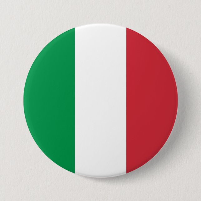 Macaron Rond 7,6 Cm Drapeau Italie (Devant)