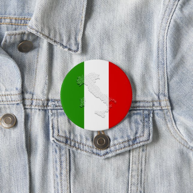 Macaron Rond 7,6 Cm Drapeau italien (En situation)