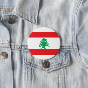 Macaron Rond 7,6 Cm Drapeau Libanais (Drapeau du Liban)
