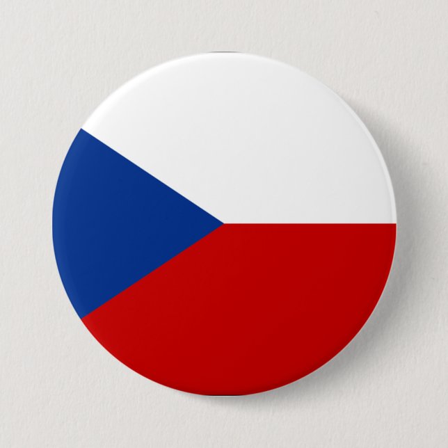 Macaron Rond 7,6 Cm Drapeau République tchèque (Devant)