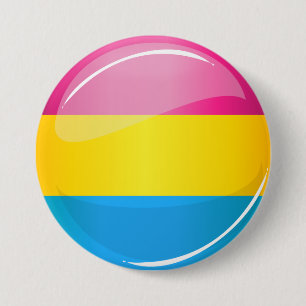 Macaron Rond 7,6 Cm Drapeau rond brillant de la fierté Pansexual