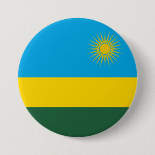 Macaron Rond 7,6 Cm Drapeau rwandais (Rwanda) (Pays africain)
