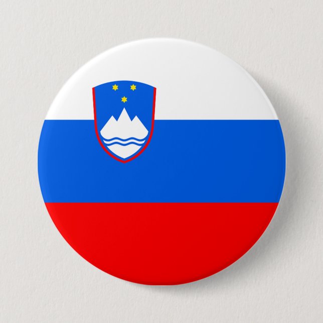 Macaron Rond 7,6 Cm Drapeau Slovénie (Devant)