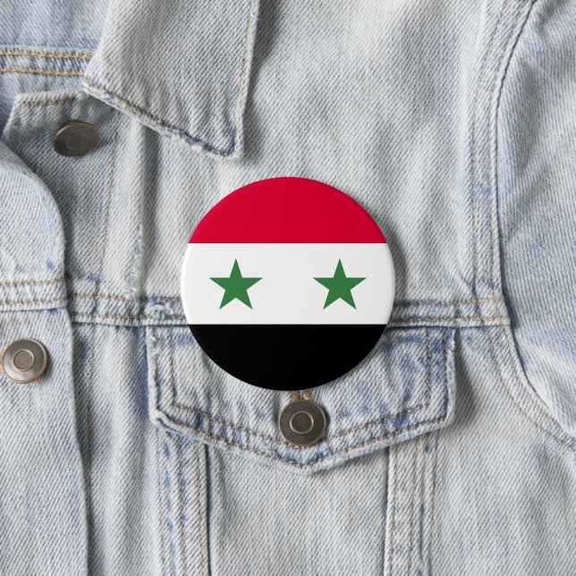 Macaron Rond 7,6 Cm Drapeau syrien (En situation)