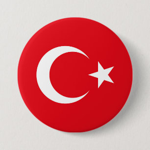 Macaron Rond 7,6 Cm Drapeau turc