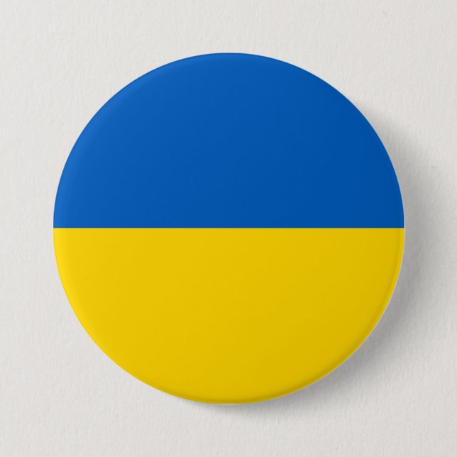 Macaron Rond 7,6 Cm Drapeau Ukraine (Devant)