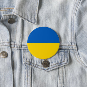 Macaron Rond 7,6 Cm Drapeau ukrainien