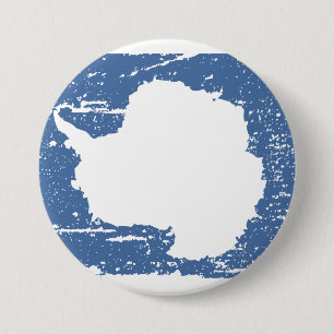 Macaron Rond 7,6 Cm Drapeau vintage de l'Antarctique