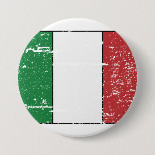 Macaron Rond 7,6 Cm Drapeau vintage de l'Italie