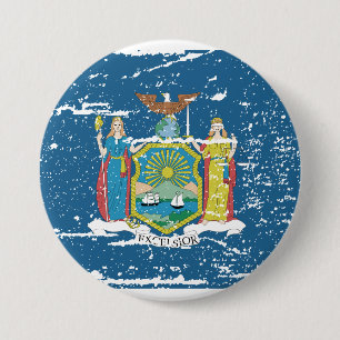 Macaron Rond 7,6 Cm Drapeau vintage de NEW YORK