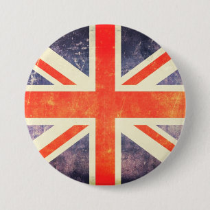 Macaron Rond 7,6 Cm Drapeau vintage d'Union Jack