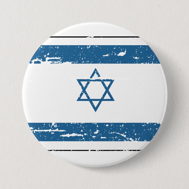 Macaron Rond 7,6 Cm Drapeau vintage Israël (Devant)