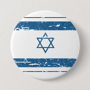Macaron Rond 7,6 Cm Drapeau vintage Israël