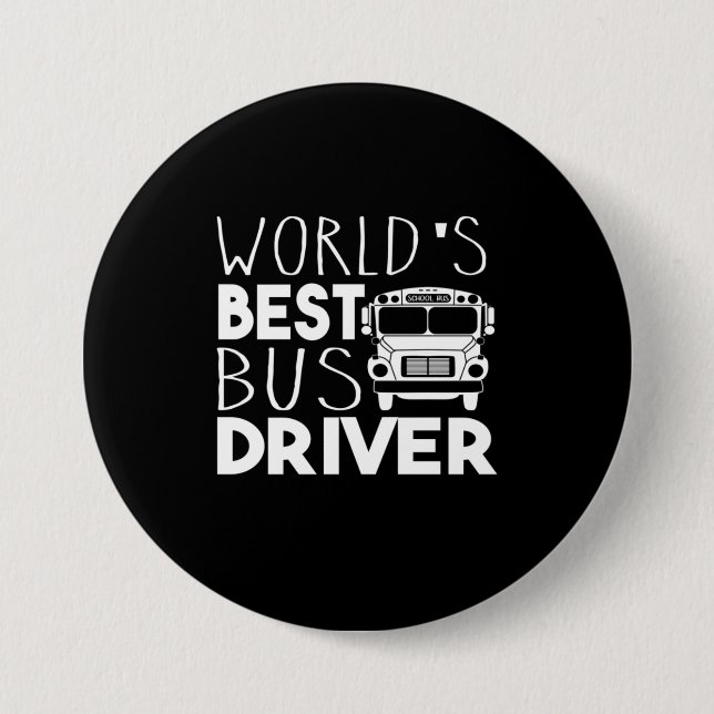 Macaron Rond 7,6 Cm Driver du Meilleur Bus (Devant)