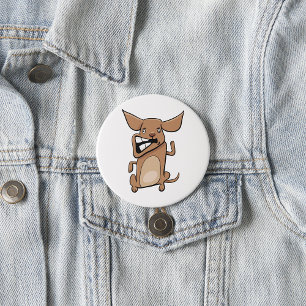 Macaron Rond 7,6 Cm Drôle Cartoon fou chien Hilarious mignon animal an