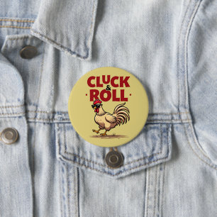 Macaron Rond 7,6 Cm Drôle "Cluck & Roll" Cool Rooster Conception de de