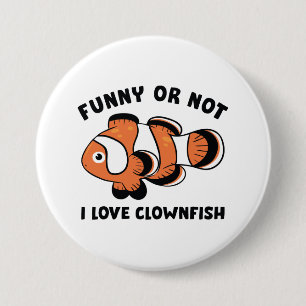 Macaron Rond 7,6 Cm Drôle Ou Pas J'Aime Le Poisson Clown