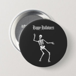 Macaron Rond 7,6 Cm Drôle Skeleton effrayant Happy Halloween