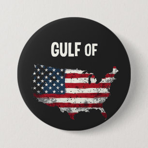 Macaron Rond 7,6 Cm Drôle Trump USA Carte Drapeau