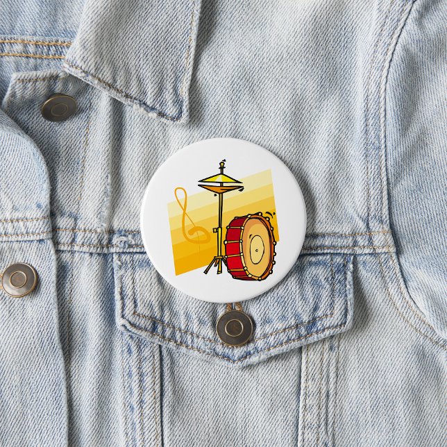 Macaron Rond 7,6 Cm Drum and Cymbal Music Percussion Art (Créateur téléchargé)
