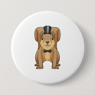 Macaron Rond 7,6 Cm Écureuil en marié avec costume