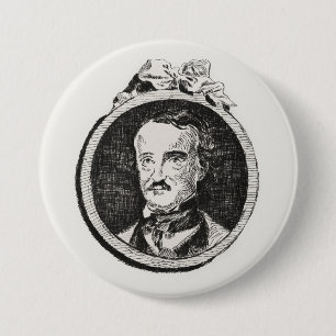 Macaron Rond 7,6 Cm Edgar Allan Poe