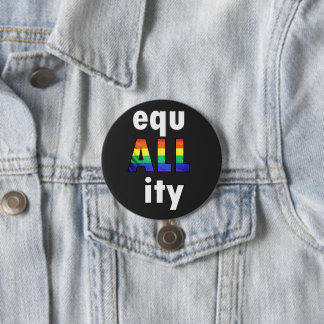 Macaron Rond 7,6 Cm Égalité, Fierté LGBTQ Black Vit Matt Protests