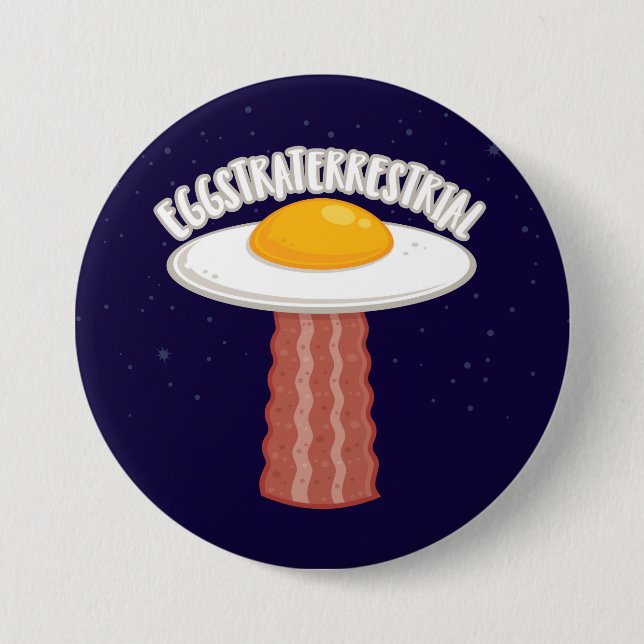 Macaron Rond 7,6 Cm Eggstraterrestrial Avec Texte (Devant)