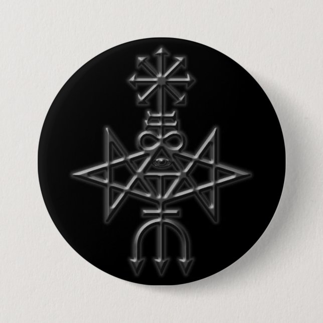 Macaron Rond 7,6 Cm église traditionnelle de sigil satan (Devant)