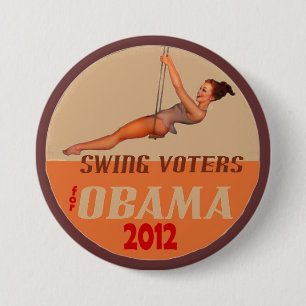 Macaron Rond 7,6 Cm Électeurs d'oscillation pour Obama 2012