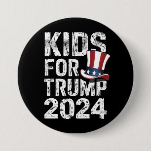 Macaron Rond 7,6 Cm Élection américaine 2024 de Kids For Trump
