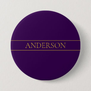 Macaron Rond 7,6 Cm Élégant texte personnalisable   Gold & Deep Purple