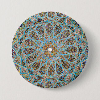 Macaron Rond 7,6 Cm Elégante décoration orientale bleu perse
