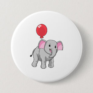Macaron Rond 7,6 Cm Eléphant avec ballon