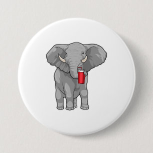 Macaron Rond 7,6 Cm Eléphant Boire de la tasse