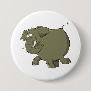 Macaron Rond 7,6 Cm Éléphant Gris Mignon et Joufflu d'Animaux de la Ju