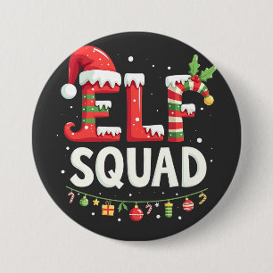 Macaron Rond 7,6 Cm Elf Squad Drôle Correspondant