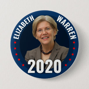 Macaron Rond 7,6 Cm Elizabeth Warren pour la présidence 2020