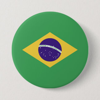Macaron Rond 7,6 Cm Emblème de Brazil Flag