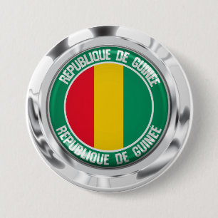 Macaron Rond 7,6 Cm Emblème de la Guinée