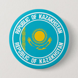 Macaron Rond 7,6 Cm Emblème de la ronde du Kazakhstan