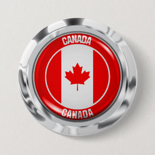 Macaron Rond 7,6 Cm Emblème du Canada