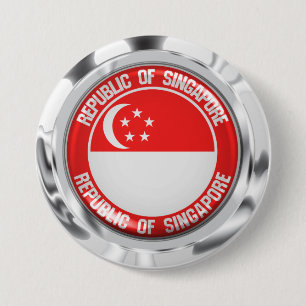 Macaron Rond 7,6 Cm Emblème du cycle de Singapour